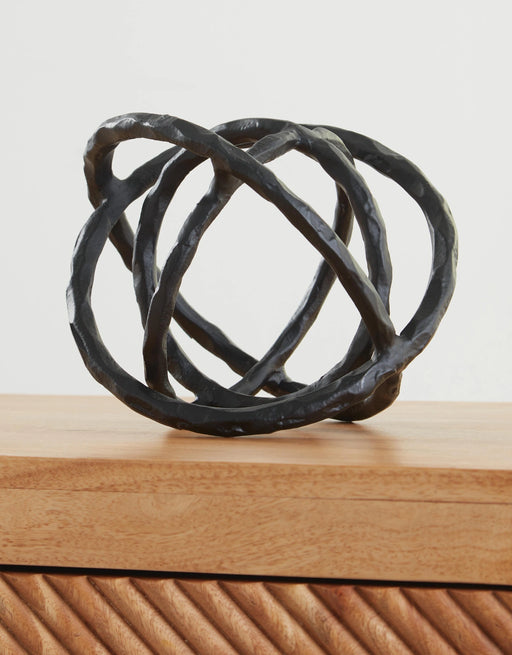 Set of two Ashley Furniture Barlee sculptures featuring modern abstract designs in neutral tones.
