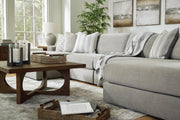 Ashley Furniture Avaliyah double chaise sectional in a cozy fabric with plush cushions and a modern design.