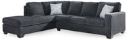 Ashley Furniture Altari Sleeper Sectional with Chaise, beige fabric with plush cushions and a built-in sleeper feature.