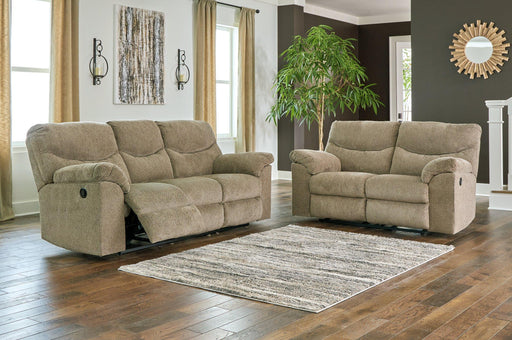Ashley Furniture Alphons living room set featuring a sofa and armchairs with plush upholstery and modern design.