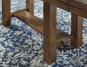 Ashley Moriville Dining Room Set with wooden table and six upholstered chairs in a modern, elegant dining space