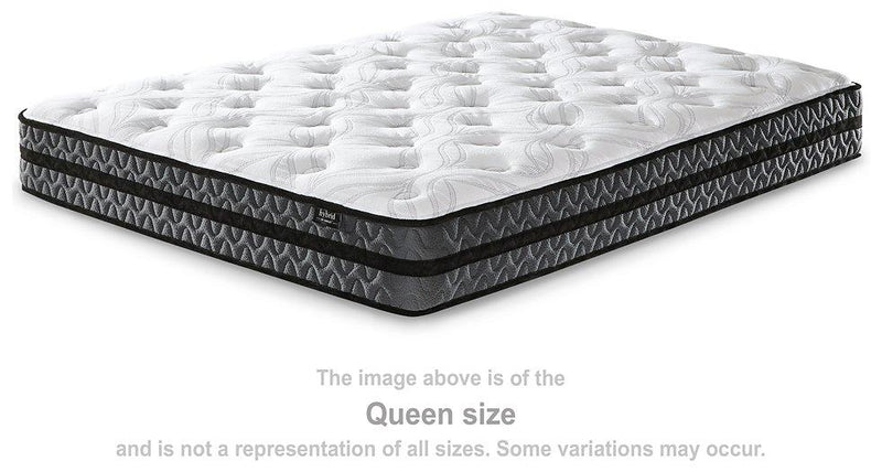 10-inch hybrid mattress from Ashley Furniture featuring pocketed coils and memory foam for comfortable support.