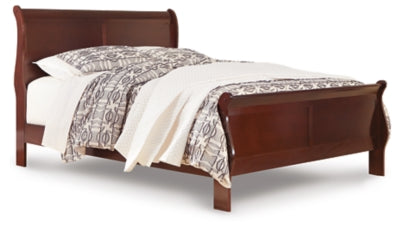 Ashley Furniture Alisdair Bed with dark wood finish, showcasing a sturdy frame and classic design for a stylish bedroom.