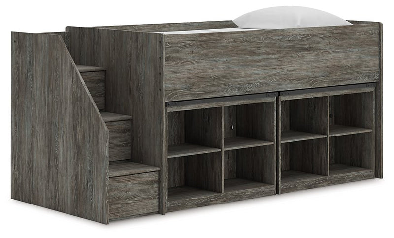 Frandern Loft Bed with Bookcase Storage