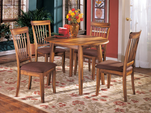Ashley Furniture Berringer dining room set with a wooden table and six upholstered chairs, ideal for elegant dining spaces.