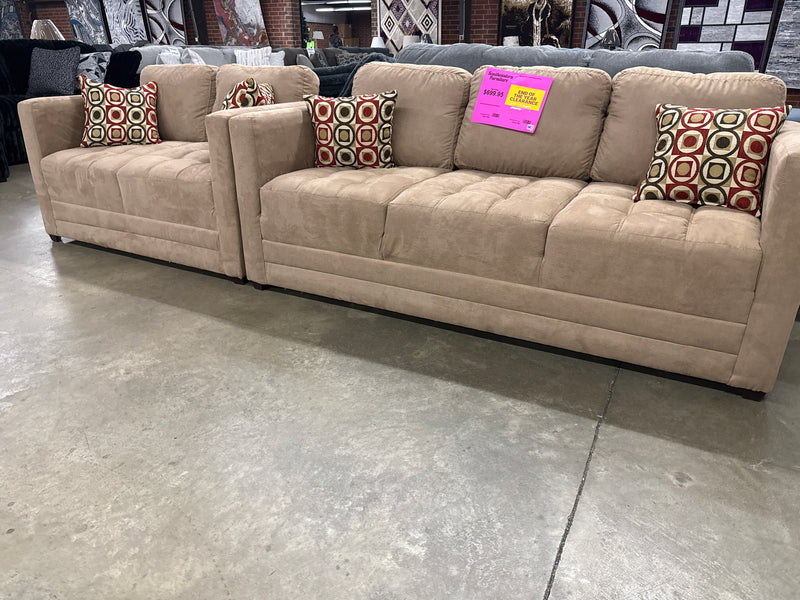 Sienna Mocha Sofa and Loveseat