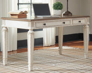 Ashley Furniture Realyn Home Office Set with desk and matching storage, featuring a modern design in a natural wood finish.