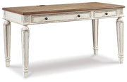 Ashley Furniture Realyn Home Office Set featuring a stylish desk and matching chair with modern design and wood finish.