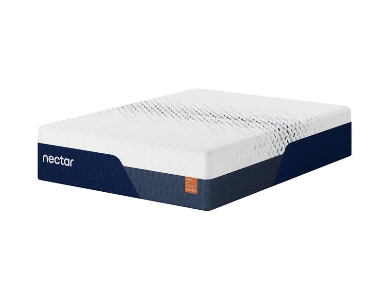 Nectar Ultra Memory Foam Mattress with plush surface and supportive foam layers, shown in a side view with a cozy bedroom setting.
