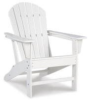 Ashley Furniture Sundown Treasure outdoor seating set with a table and chairs, ideal for patio or garden relaxation.