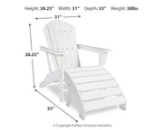 Ashley Furniture Sundown Treasure outdoor table set with a rectangular table and matching chairs, ideal for patio seating.