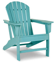 Ashley Furniture Sundown Treasure outdoor seating set with table, featuring cushioned chairs and a central table for patio relaxation.