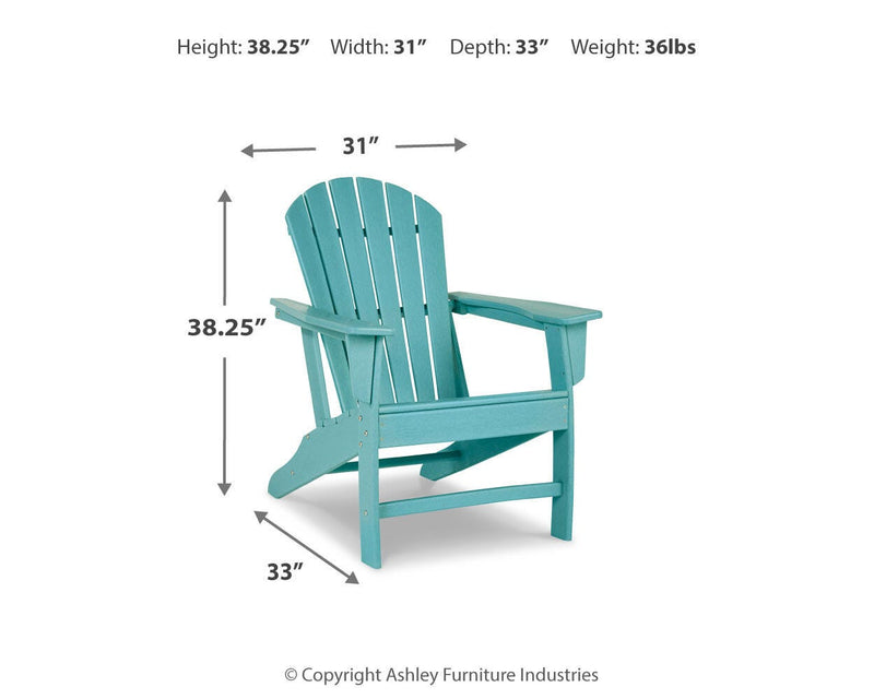 Outdoor Sundown Treasure seating set by Ashley Furniture featuring a table and chairs in a stylish outdoor design.