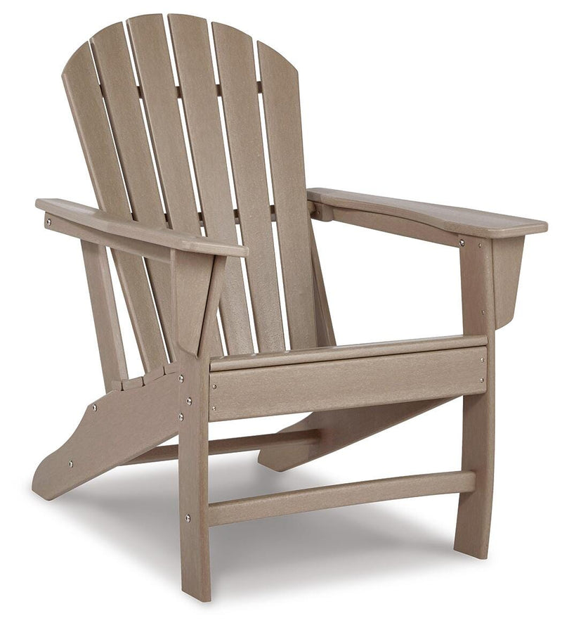 Outdoor table set from Ashley Furniture featuring a stylish seating arrangement with a table and chairs in a garden setting.