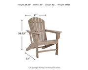 Outdoor Sundown Treasure seating set by Ashley Furniture, includes table and chairs with detailed woven design for patio use.